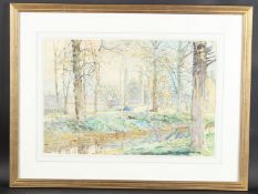 GEORGE LILLY ANDERSON (19TH / 20TH CENTURY) View of a chapel through trees, possible Kings