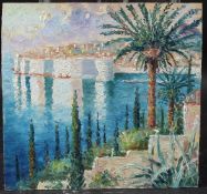 CONTINENTAL SCHOOL (20TH CENTURY) Corner of the Mediterranean or Adriatic, oil on panel