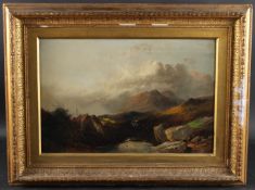 JOSEPH HORLOR (1809-1887) Mountain top panorama, oil on canvas, signed, 40 x 60cm