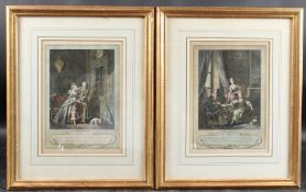 AFTER SIGMUND FREUDEBERG 'La Visite Inattendue' and 'La Toilette' pair of 18th century French