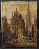 HENRY SCHAEFER (19TH CENTURY) 'Antwerp, Belgium' oil on canvas, signed, inscribed verso unframed,