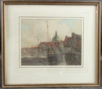 TERRICK WILLIAMS RA (1860-1936) 'Leyden Holland' watercolour, signed, Fine Art Society label