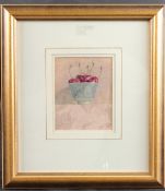 SUE READ (CONTEMPORARY) Cherries in a bowl, watercolour, signed with initials, 15 x 12cm