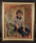 SUSAN RYDER (b.1944) Portrait of a boy, oil on canvas, signed and dated '74 Mall Gallery