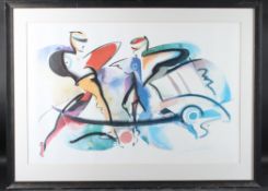 ALFRED GOCKEL (1952) Dancing figures colour lithograph, signed, 59.5 x 89cm