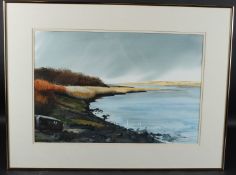 JOHN CLEAL (1929-2017) 'Newport Estuary' watercolour, signed in pencil 35.5 x 53cm