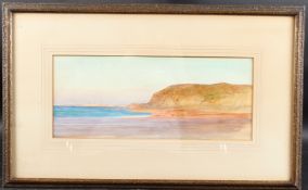 CIRCLE OF ERNEST LOUIS LESSIEUX Mediterranean bay with distant view of a coastal town, watercolour