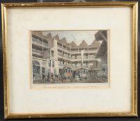 W WATKINS AFTER T.H SHEPHERD, 'The Old Bull and Mouth Inn St Martin's Le Grand' 19th century