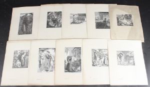 SWAIN (ENGRAVER) Collection of late 19th early 20th century wood engravings, mostly Pre-Raphaelite