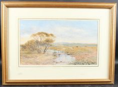 JOHN HENRY DEARLE (1860-1932) 'In the Marshes near Winchelsea' watercolour, signed, gallery label