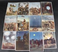 AFTER BRUCE BAIRNSFATHER First World War cartoons, set of twelve early 20th century colour prints,