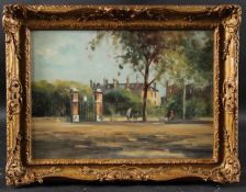 JOHN BARRIE HASTE (1931-2011) Cheyne Walk, Chelsea oil on board signed 26 x 36 cm