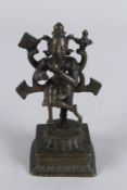 A FINE 18TH CENTURY SOUTH INDIAN BRONZE FIGURE OF A DEITY. 6ins high