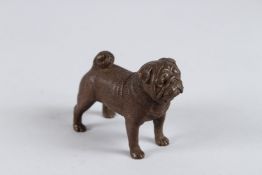 A JAPANESE BRONZE OKIMONO DOG 7cm long