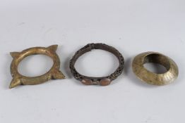 THREE AFRICAN METAL BRACELETS
