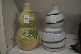 Two Oriental double gourd vases.