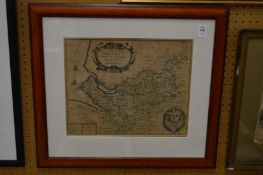 Richard Blome, hand coloured map of Chester.