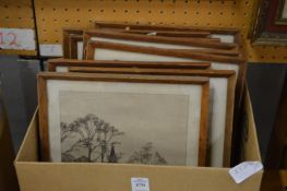 A set of nine small engravings.