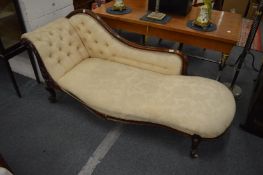 A 19th century mahogany framed chaise longue.