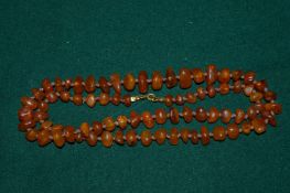 Amber bead necklace.