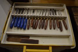A quantity of wood carving chisels.