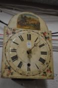 Continental painted pine wall clock.