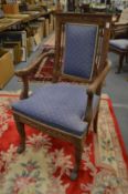 A set of ten mahogany stained beech framed dining chairs, two with arms, all in a classical style