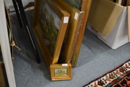 A small group of oil paintings and a watercolour.