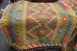 A good modern colourful Kilim rug, 144cm x 100cm.