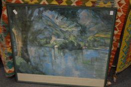 Two painting exhibition posters, framed and glazed.