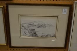 Edward Jennings, Ilfracoombe from Hillsborough, pencil drawing.
