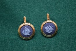 A pair of Jasperware cufflinks.