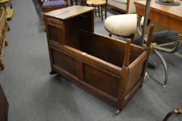 A 19th century oak cradle.
