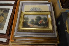 A small group of paintings and prints.