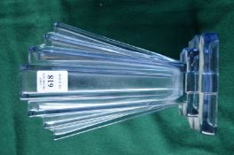 An Art Deco style pale blue glass vase.