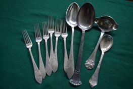 A quantity of Continental white metal flatware.