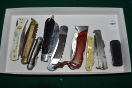 A collection of penknives.