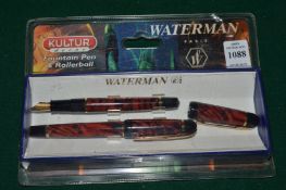 A Waterman double pen set, boxed and unused.