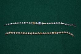 Two diamante bracelets.