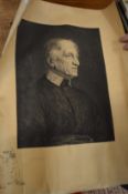 Paul Rajon, after Walter William Ouless, portrait of Cardinal Newman, artist proof, unframed.