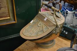 A good Victorian brass coal scuttle.