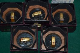 Five Entre-1 phono cartridge in original boxes (record player arm stylus's)