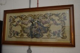 Two framed and glazed embroidered pictures.