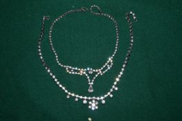 Two diamante bracelets.