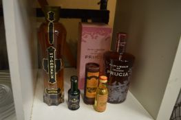 A bottle of St Germain liqueur and other items.