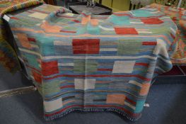 A Rug Co., inspired modern colourful Kilim carpet, 250cm x 175cm.