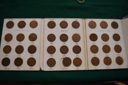 A collectors case of Great British pennies 1926-1967.