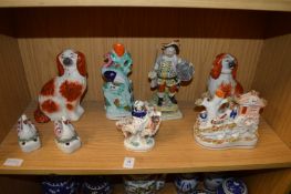 Staffordshire dogs and figures etc.