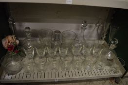 Quantity of French bead decorated glassware and other items.