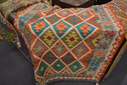 A good modern colourful Kilim rug, 173cm x 122cm.